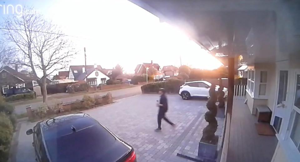 Doorbell footage showing D’Wit leaving their home on 7 April (PA)