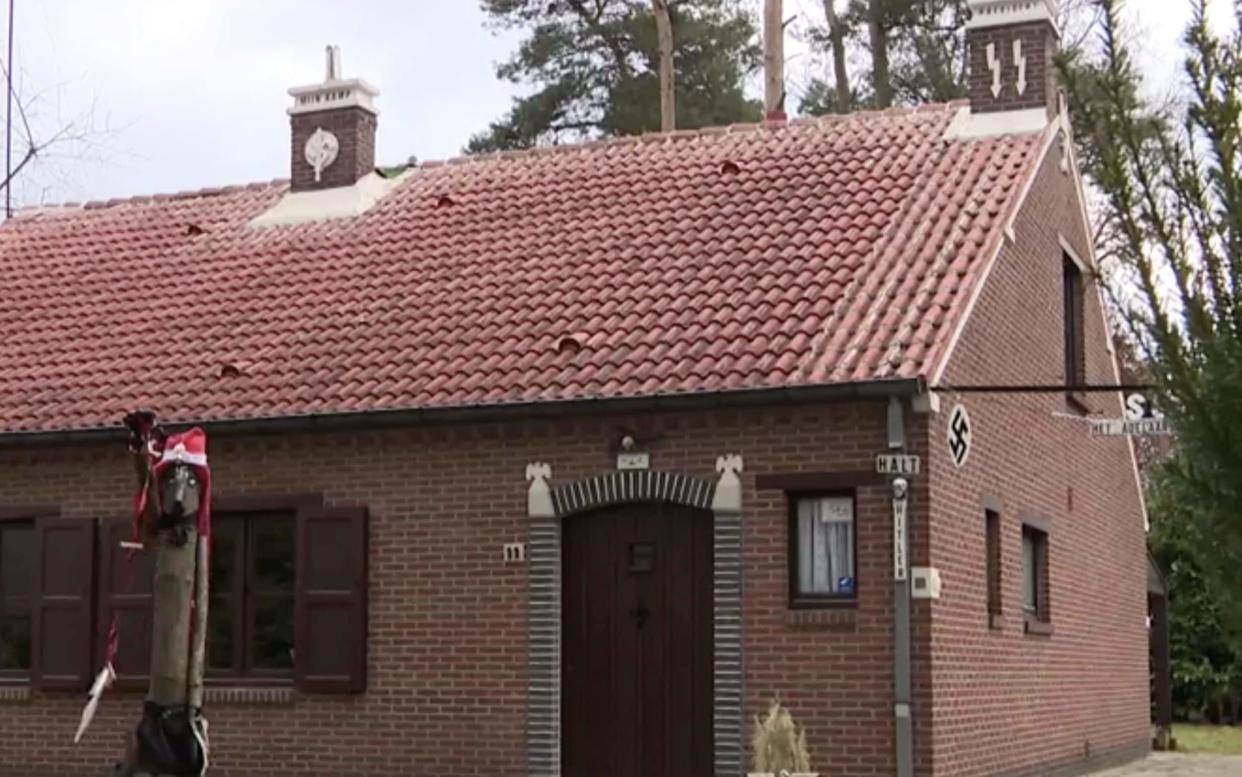 The 'Nazi house', which is festooned with the symbols of the Third Reich.