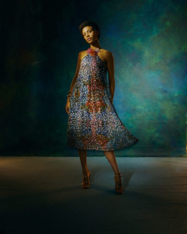 <em>A look from the Amsale Fall 2022 evening wear collection.</em><p>Photo: Courtesy of Amsale</p>