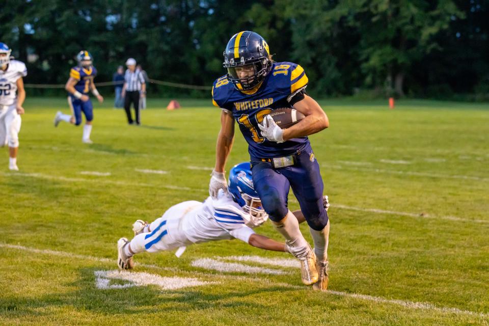 Whiteford receiver Kolby Masserant has caught at least one touchdown pass in five of Whiteford's six game this season. He also leads the Monroe County Region with six interceptions.