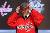 PITTSBURGH, PA - JUNE 22: Filip Forsberg, 11th overall pick by the Washington Capitals, poses on stage during Round One of the 2012 NHL Entry Draft at Consol Energy Center on June 22, 2012 in Pittsburgh, Pennsylvania. (Photo by Bruce Bennett/Getty Images)