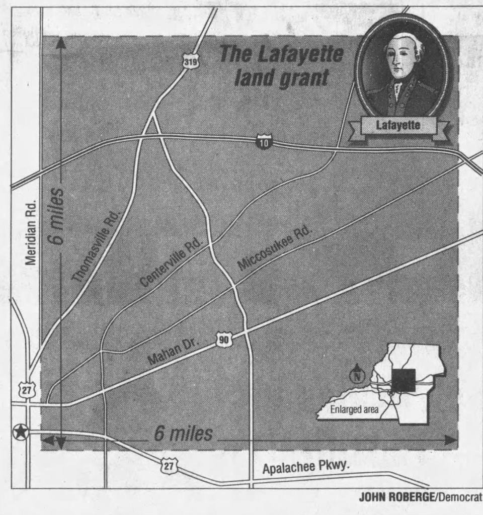 The Lafayette Land Grant as illustrated by then Tallahassee Democrat artist John Roberge.