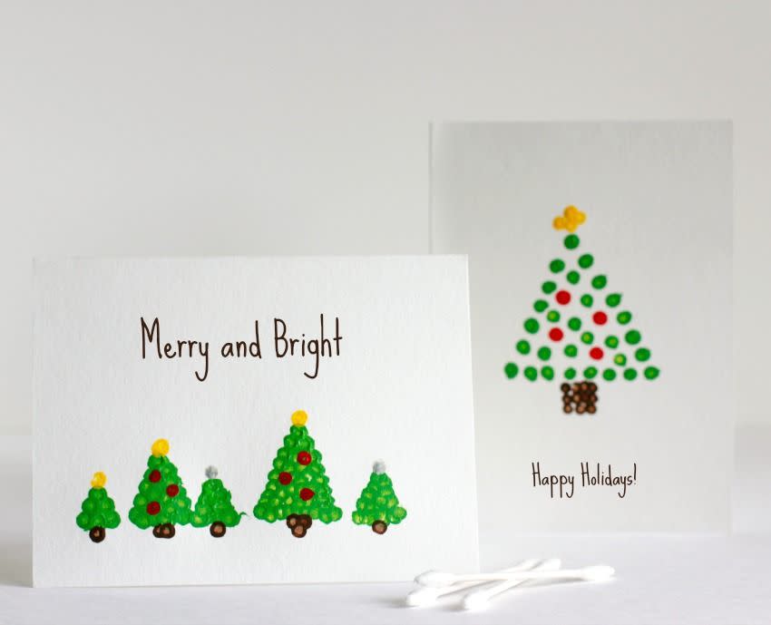 Cotton Swab Painted Cards