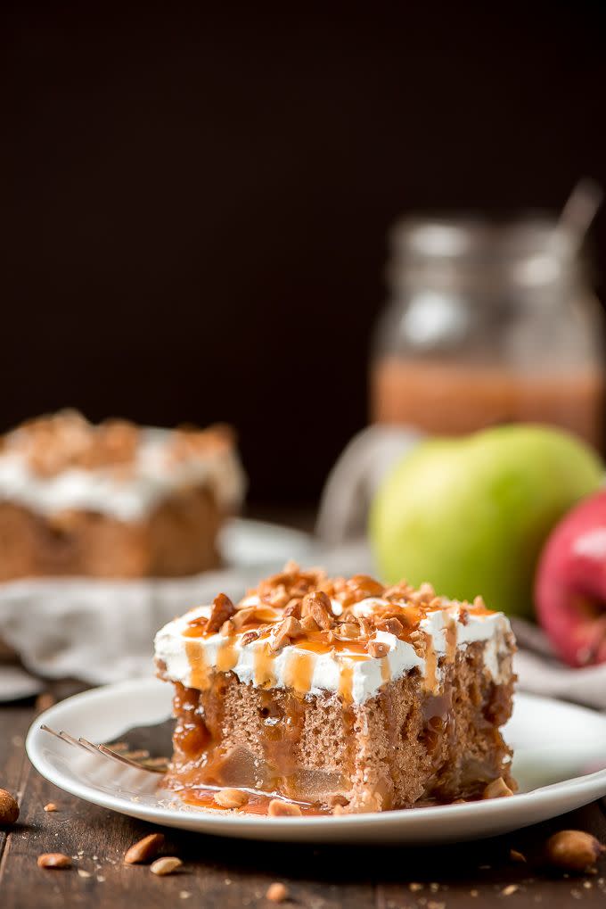 Caramel Apple Poke Cake