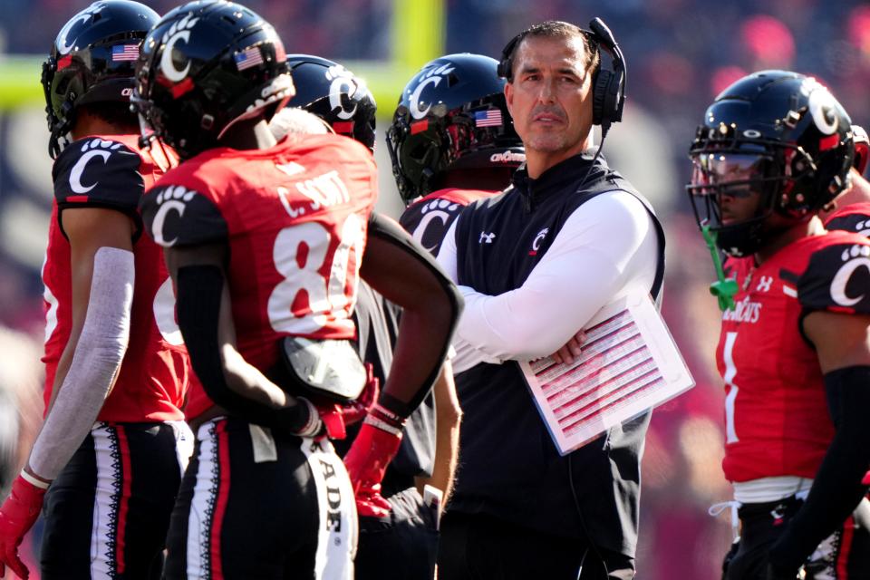 Cincinnati Bearcats head coach Luke Fickell, shown against Indiana Sept. 24, believes the Bearcats will be even more tested offensively against Tulsa Oct. 1.