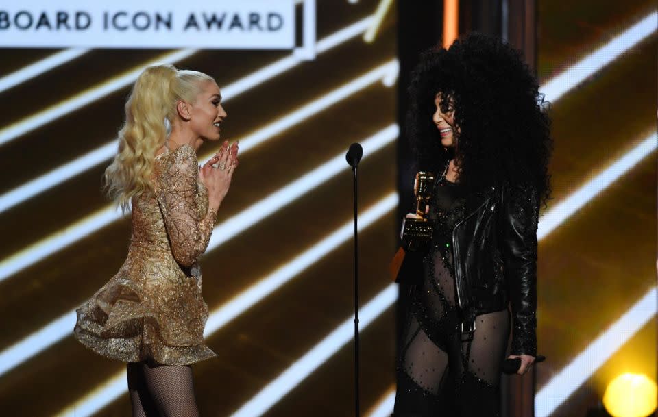 Gwen Stefani presented her with the Icon Award. Source: Getty