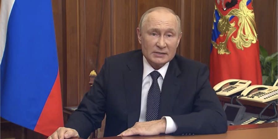 Shot from Putin's address on September 21, 2022