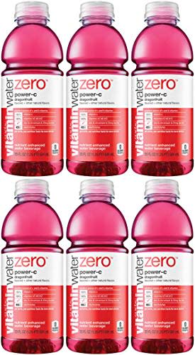 Vitamin Water Zero, Dragonfruit - Power C, 20oz Bottle (Pack of 6, Total of 120 Oz)