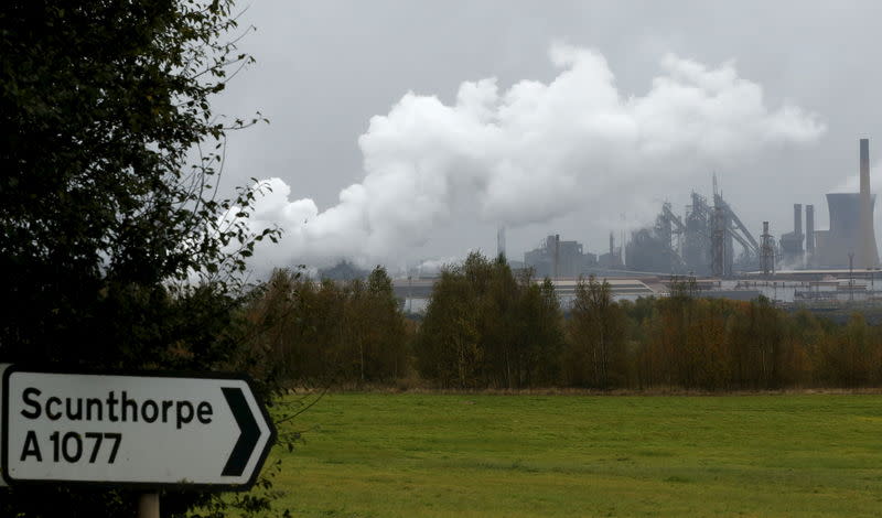 FILE PHOTO: The British Steel plant is seen in Scunthorpe northern England, in this October 15, 2014 file photo. REUTERS/Phil Noble/Files