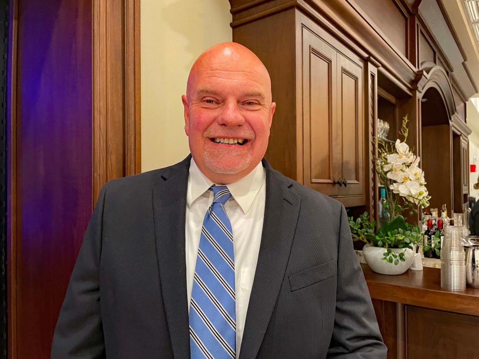 New athletic director Mike Mullins says he’s got big plans for the Hawks at the first HVAAC Gala held at Bridgewater Place Saturday, Aug. 27, 2022.