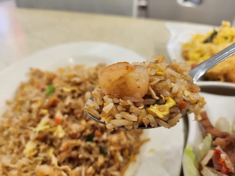 seafood - closed up of fried rice and shrimp