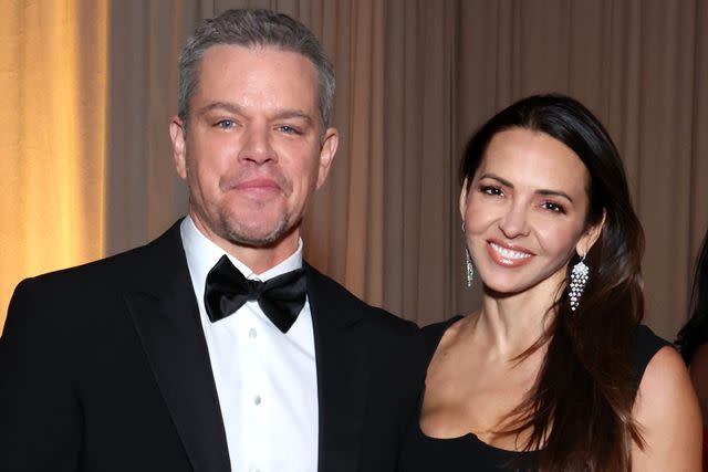 <p>Chelsea Lauren/Shutterstock</p> Matt Damon with wife Luciana Barroso