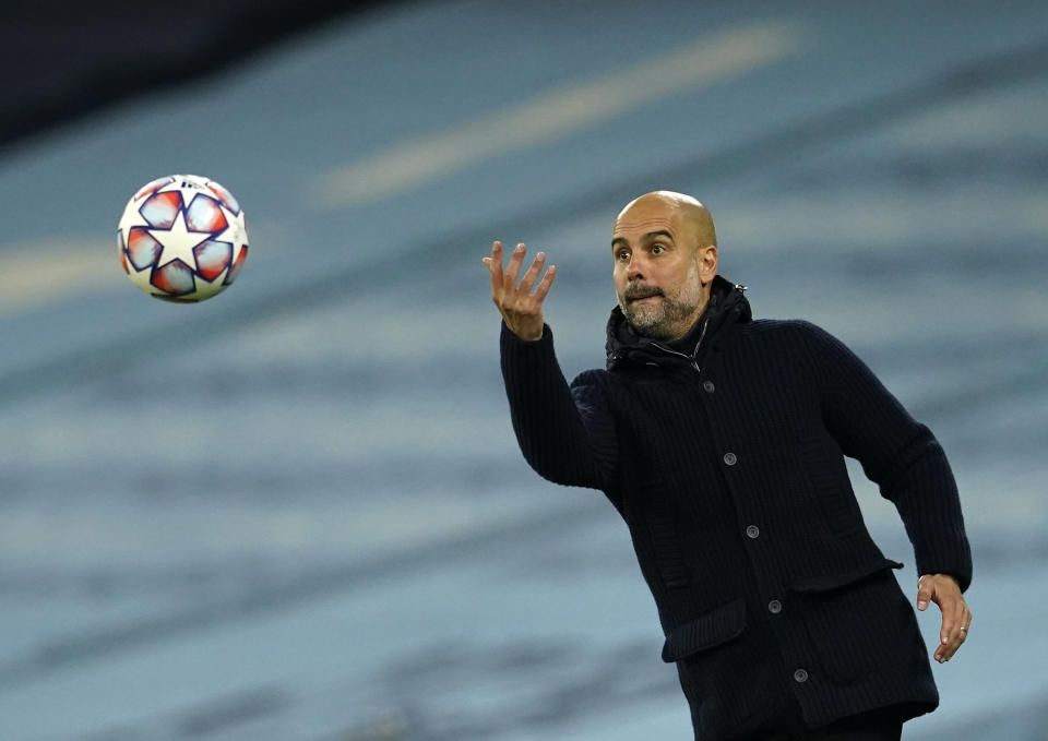 Pep Guardiola and Manchester City haven't had great luck in the Champions League in recent years, but they're a good bet to win their group this term. (AP Photo/Dave Thompson, FILE)