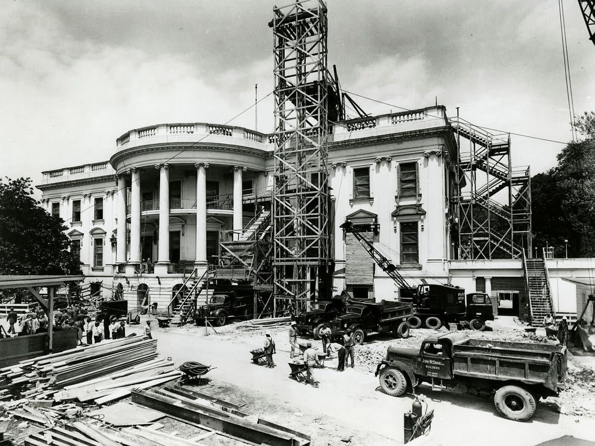 A view of the south façade of the White House on May 10, 1950.