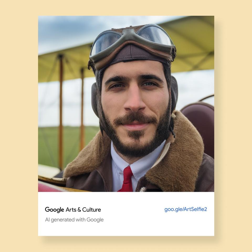 Google Arts and Culture app Art Selfie 2 generative AI examples