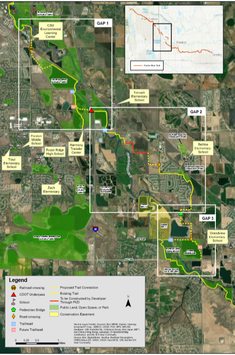 Poudre Trail map