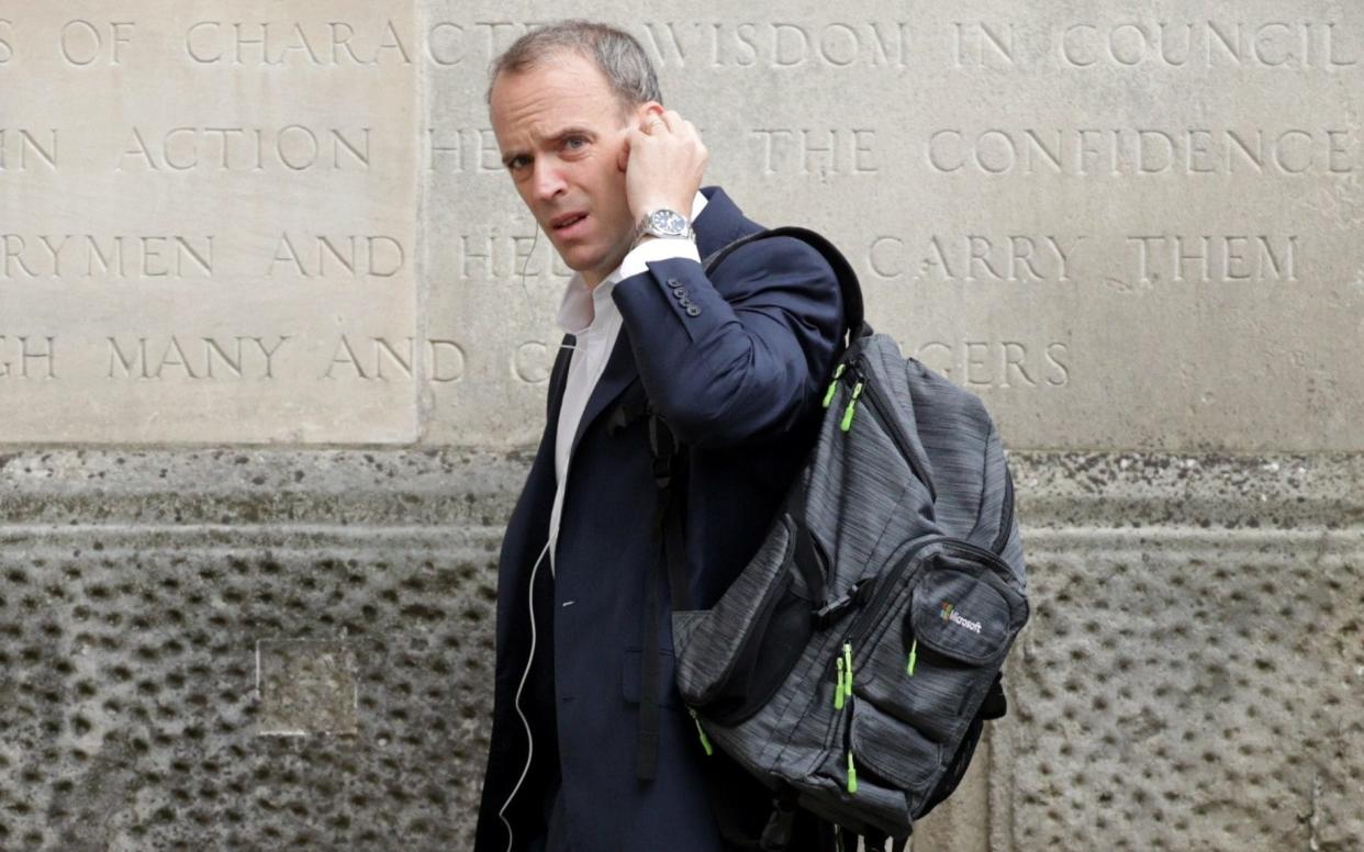Dominic Raab arrives at the Foreign and Commonwealth Office in London - Hannah McKay/Reuters