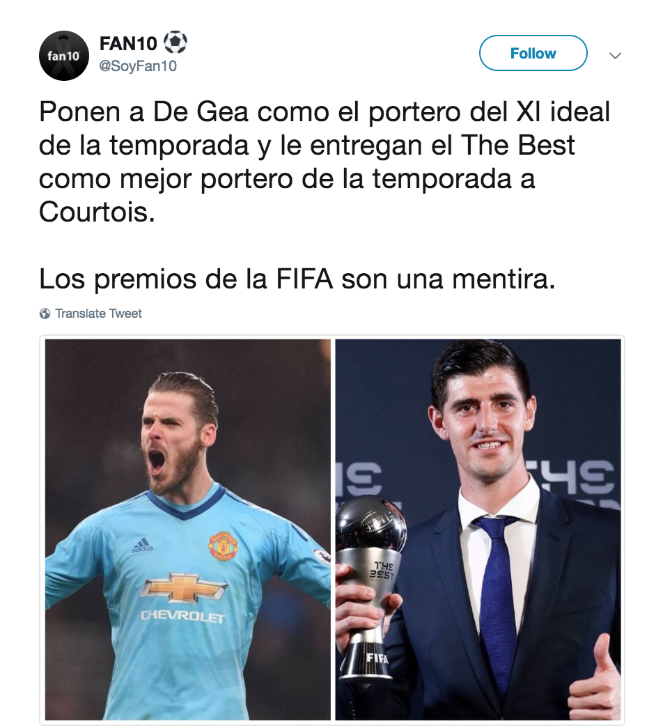 Los mejores memes de la entrega de los premios The Best de la FIFA