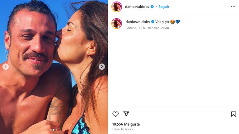 El romántico posteo de Daniel Osvaldo junto a su nueva novia