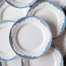 <p>madamedelamaison.com</p><p><strong>27.00</strong></p><p><a href="https://madamedelamaison.com/collections/shop-antiques/products/blue-and-white-molded-starter-plates" rel="nofollow noopener" target="_blank" data-ylk="slk:Shop Now" class="link ">Shop Now</a></p><p>While made in France, these beautiful appetizer plates would have been perfect for the first fish course of a Regency feast.</p>