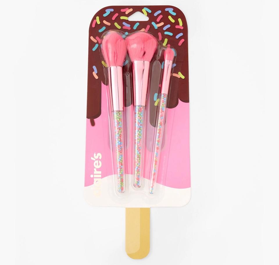 Claire’s Popsicle Cosmetics Brush Set, 3 Pieces