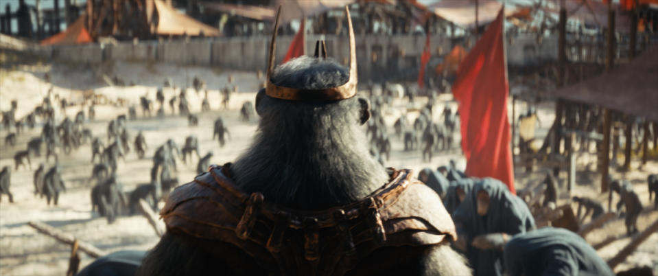Proximus Caesar (played by Kevin Durand) in 20th Century Studios' KINGDOM OF THE PLANET OF THE APES.<p>20th Century Studios</p>