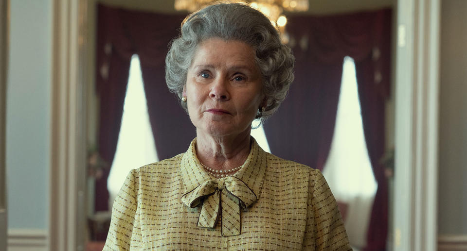 Imelda Staunton as Queen Elizabeth II in The Crown. (BBC)