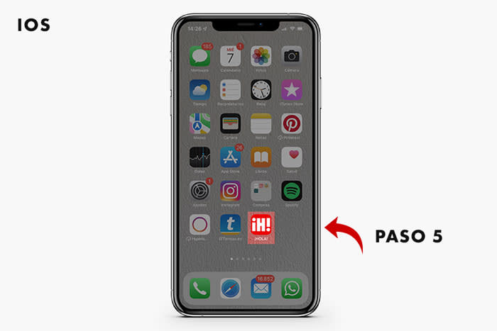 Acceso directo Hola.com ios