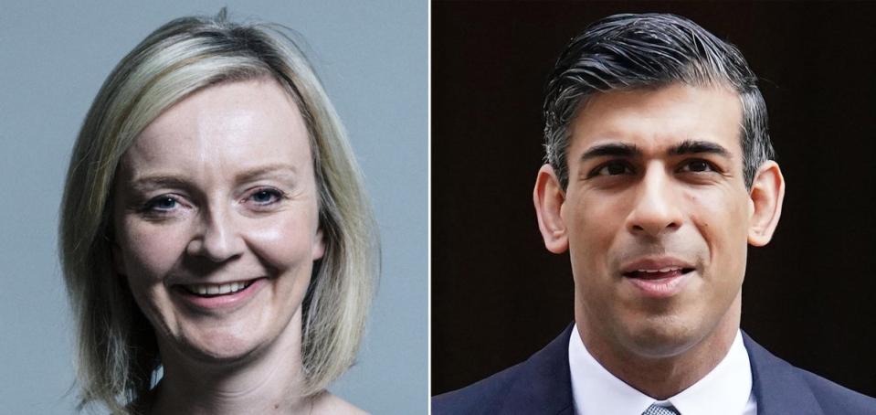 Liz Truss and Rishi Sunak will be debating on Sky News on Thursday night (PA) (PA Wire)