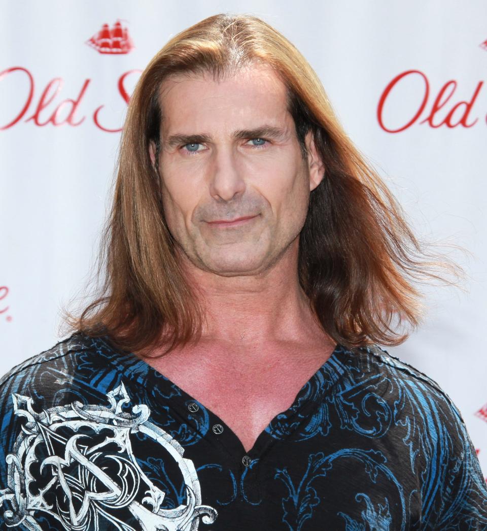 Model Fabio poses at Old Spice's "Manly Man" event at The Grove on July 28, 2011 in Los Angeles, California.