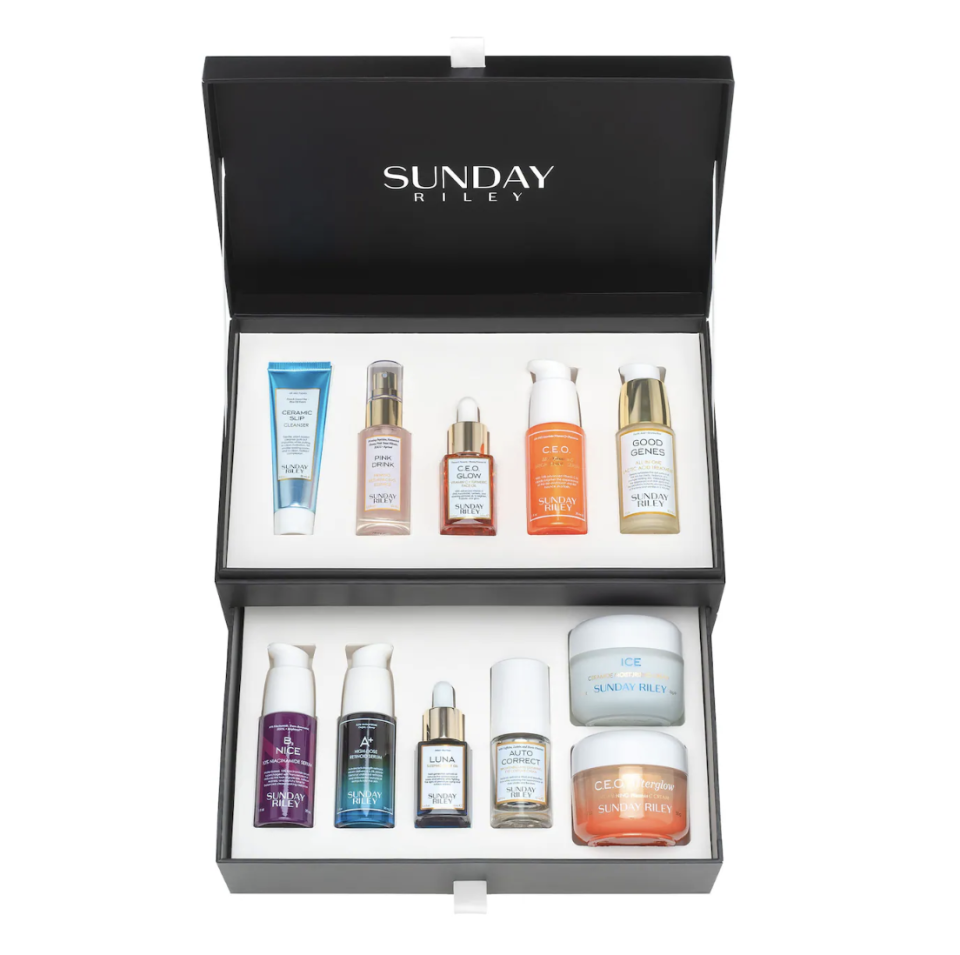 <p><a href="https://go.redirectingat.com?id=74968X1596630&url=https%3A%2F%2Fwww.sephora.com%2Fproduct%2Fsunday-riley-holiday-vault-P509051%3FskuId%3D2713691&sref=https%3A%2F%2F" rel="nofollow noopener" target="_blank" data-ylk="slk:Shop Now;elm:context_link;itc:0;sec:content-canvas" class="link ">Shop Now</a></p><p>Ultimate Vault Collection (11-Piece)</p><p>$360.00</p><span class="copyright">Sephora</span>