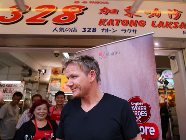 Gordon Ramsay visited 328 Katong Laksa on 6 July 2013. (Yahoo! photo/Catherine Ling)