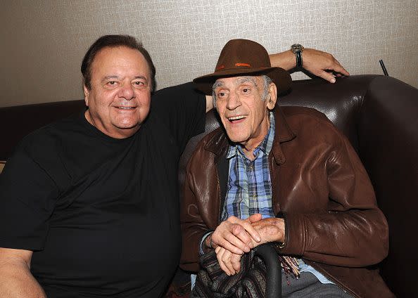 PARSIPPANY, NJ - OCTOBER 24:  Paul Sorvino and Abe Vigoda attends day 2 of Chiller Theatre Expo on October 24, 2015 in Parsippany NJ, United States.  (Photo by Bobby Bank/Getty Images)