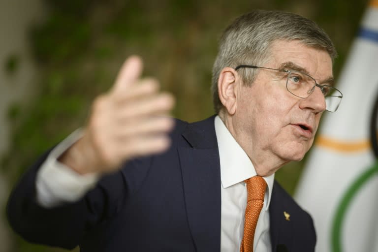 Up to eight Palestinian athletes will compete at the Paris Olympics, IOC President Thomas Bach told AFP (GABRIEL MONNET)