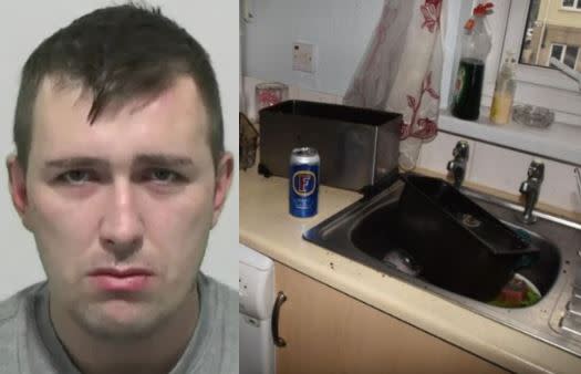  警方透過屋內發現的啤酒罐，逮捕了闖入他人住宅的安東尼。（圖／翻攝自桑德蘭市警局）