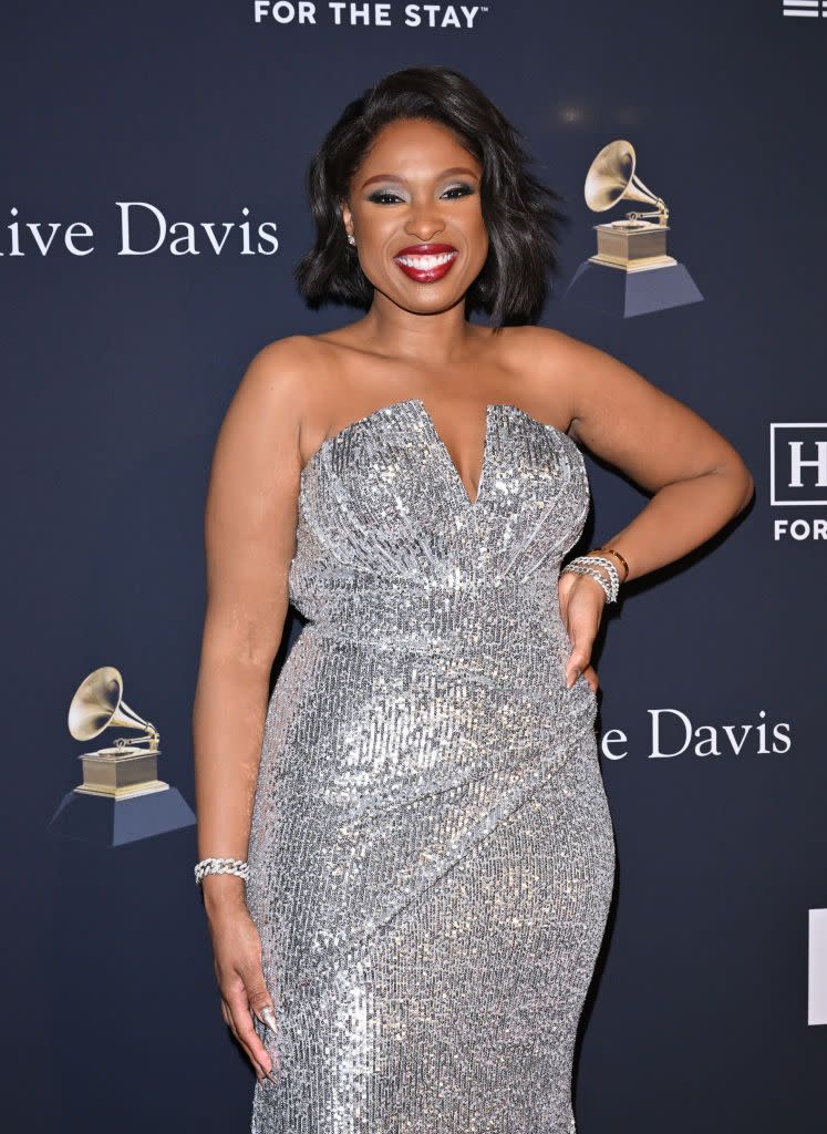 famous black women jennifer hudson pre grammy gala grammy salute to industry icons honoring julie greenwald craig kallman arrivals