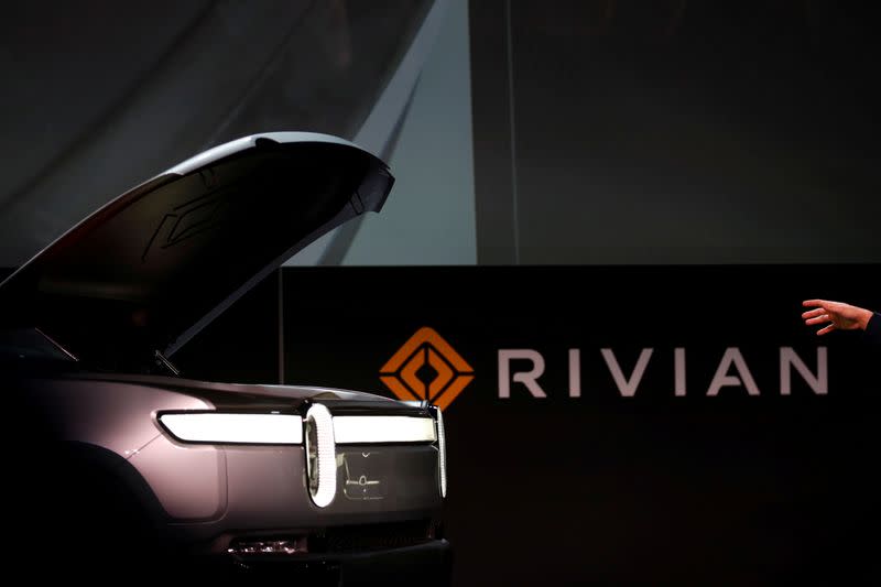 FILE PHOTO: Rivian introduces R1T all-electric pickup truck at LA Auto Show in Los Angeles