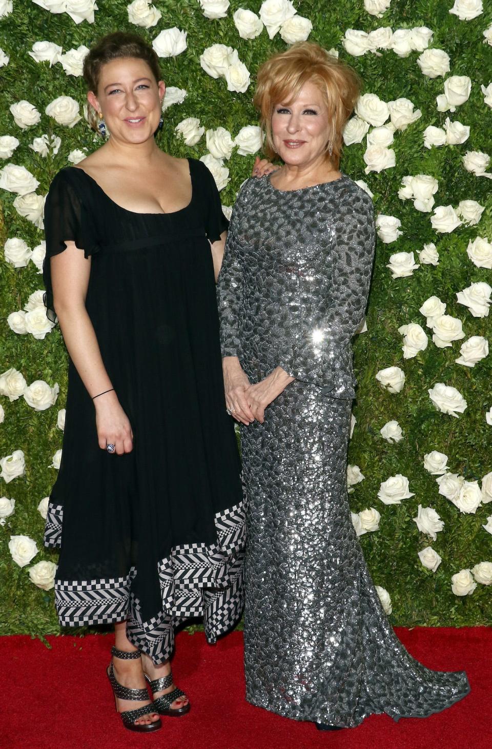 Sophie Von Haselber and Bette Midler pose together on a red carpet in June 2017.