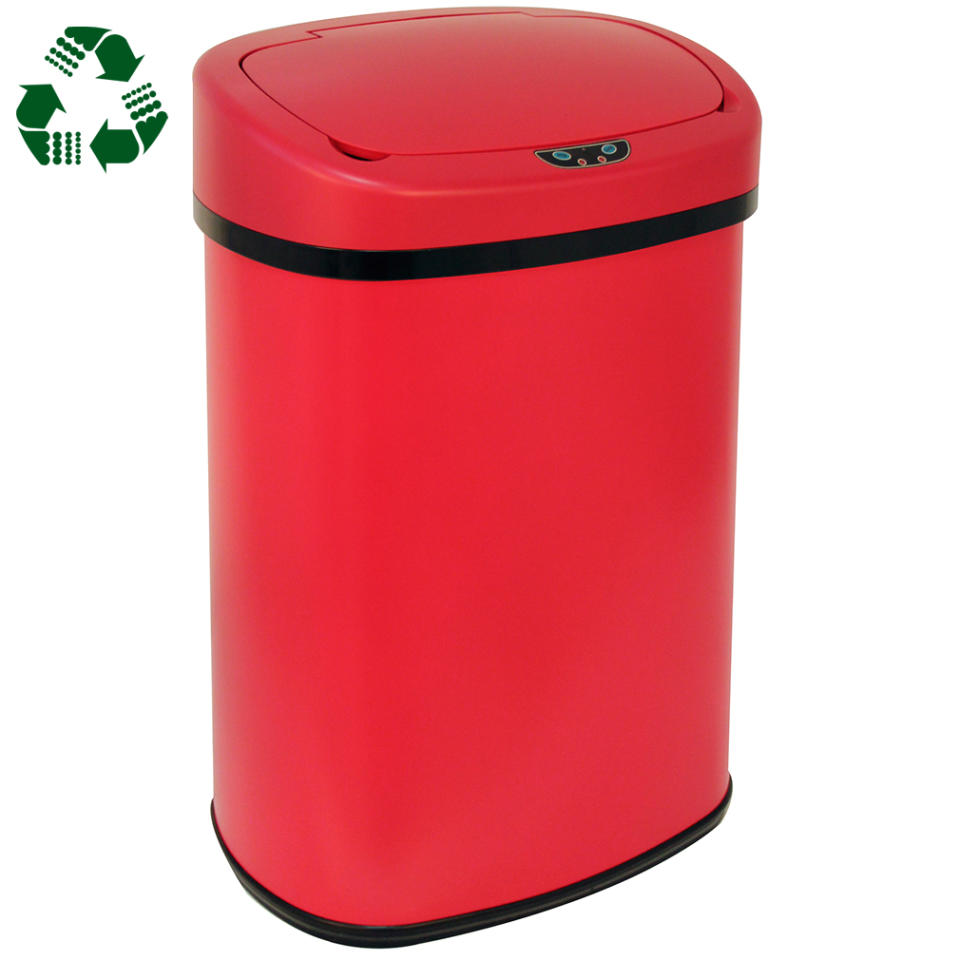 bestoffice new red touch free trash can