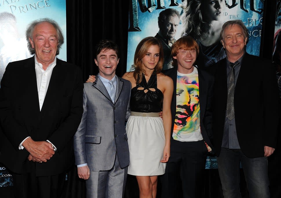 Michael Gambon, Daniel Radcliffe, Emma Watson, Rupert Grint and Alan Rickman