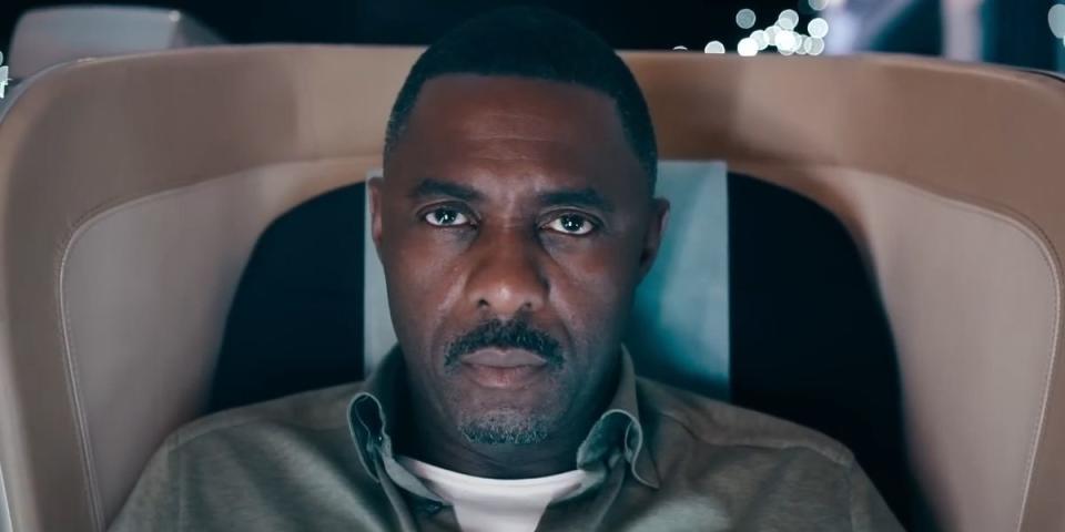 Idris Elba staring straight ahead