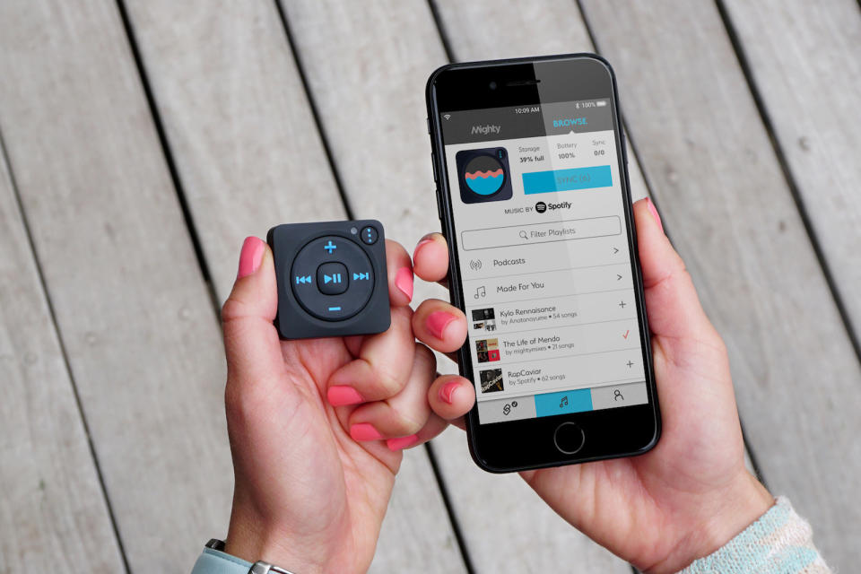 The iPod Shuffle-like Mighty launched last year, giving users offline access