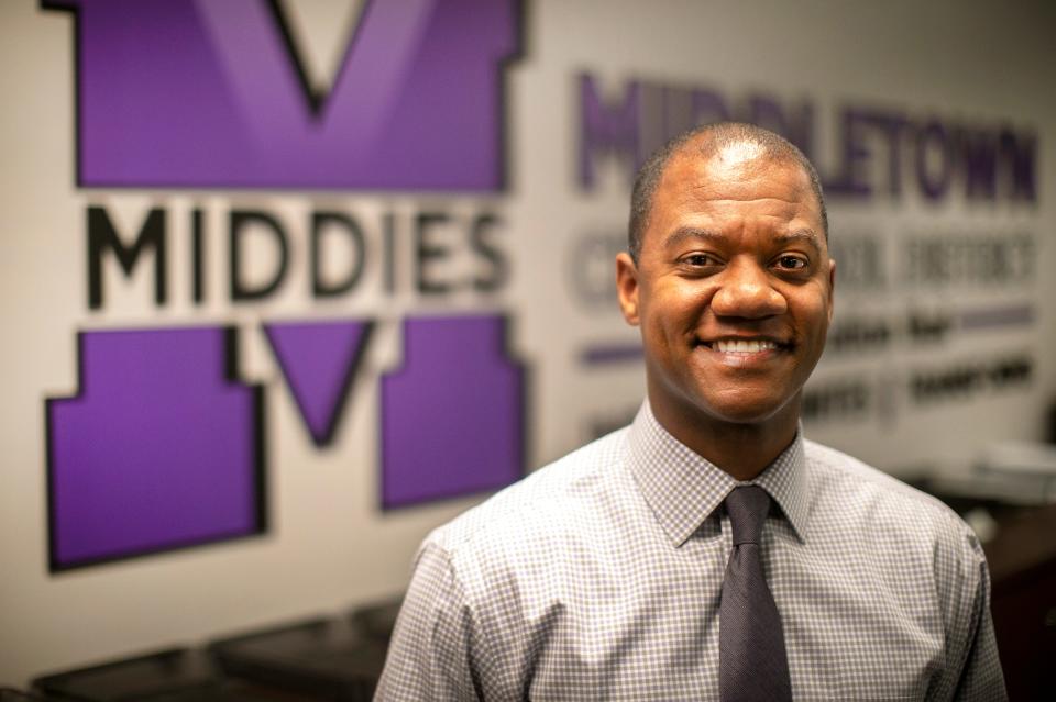 Marlon Styles is the superintendent of Middletown City Schools. He was just named Superintendent of the Year by K-12 Drive, an education publication. He's photographed in the district offices, Friday, Dec. 11, 2020. 