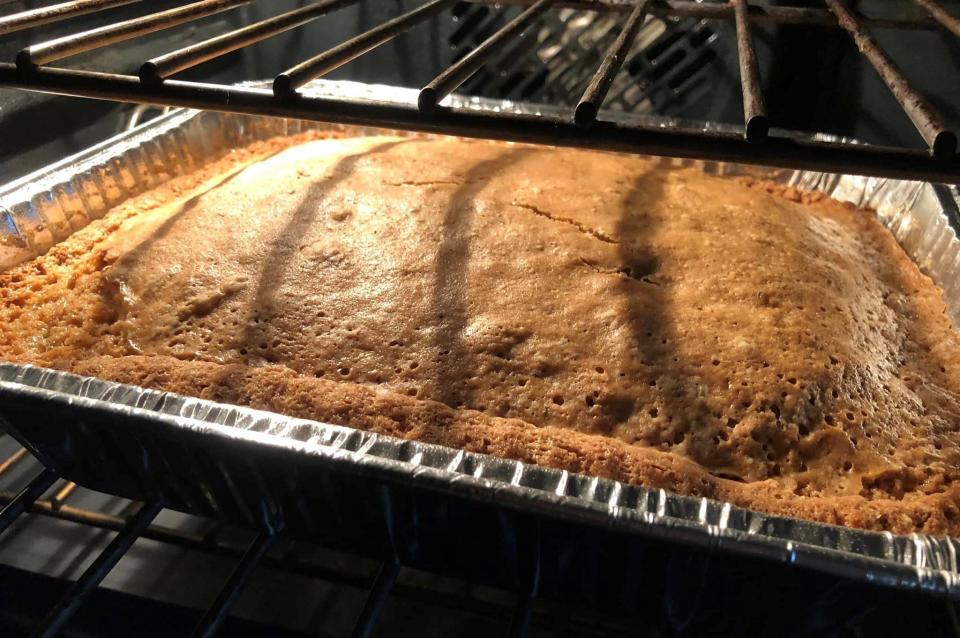Social Butterfly columnist Kristi K. Higgins bakes zucchini bread in a 9x13 pan.