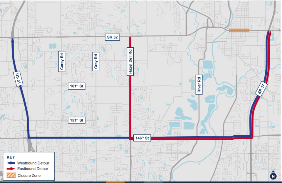 State Road 32 reconstruction detour