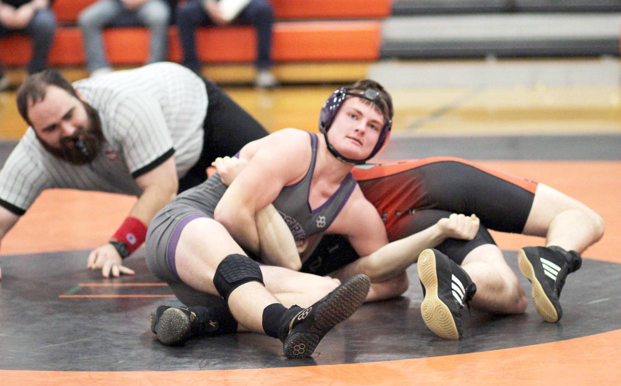 Landon Moreland of Three Rivers won his match over Jacob Armey by technical fall on Wednesday.