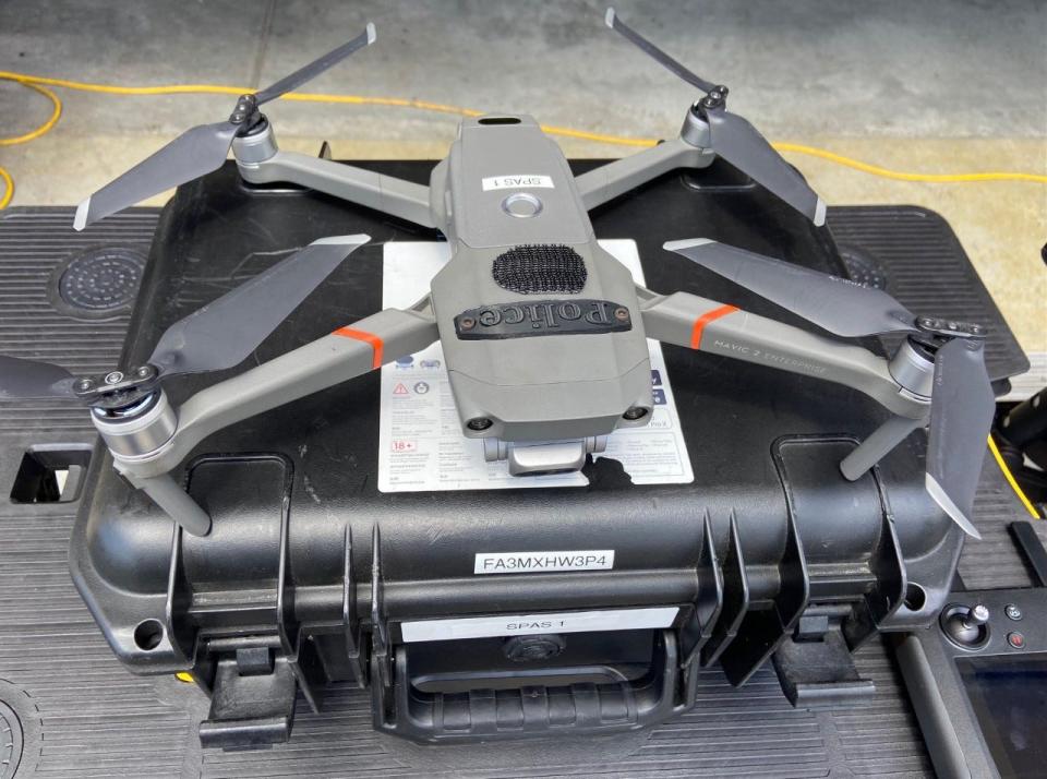 The DJI Mavic 2 Enterprise Dual is one of the drone models utilized by the Salinas Police Department.