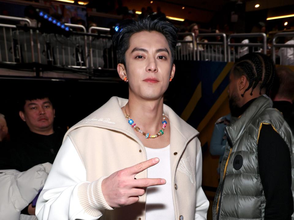 Dylan Wang attends the 73rd NBA All-Star Game at Gainbridge Fieldhouse on February 18, 2024 in Indianapolis, Indiana.