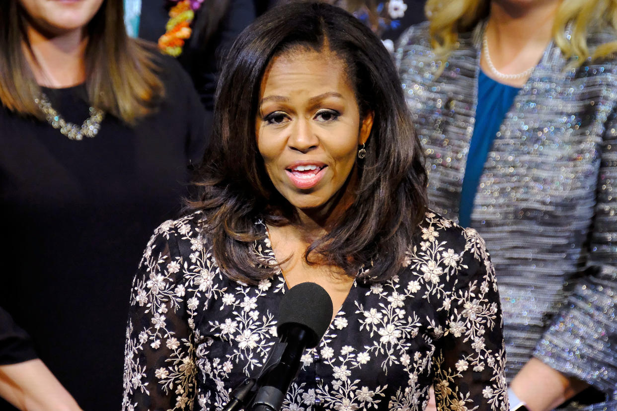 Michelle Obama, pictured earlier this month, seemed to again diss President Donald Trump's tweeting habits on Tuesday. (Photo: Paul Morigi via Getty Images)