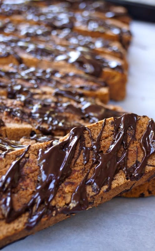 <p>cookingontheweekends.com</p><p>This biscotti is crisp, sweet, full of chocolate and will dip perfectly into your morning coffee. </p><p><strong>Get the recipe:</strong> <strong><a href="http://cookingontheweekends.com/2016/01/triple-chocolate-gluten-free-biscotti-recipe/" rel="nofollow noopener" target="_blank" data-ylk="slk:Triple-Chocolate Gluten-Free Biscotti;elm:context_link;itc:0;sec:content-canvas" class="link rapid-noclick-resp">Triple-Chocolate Gluten-Free Biscotti</a></strong></p><p><strong>Related: <a href="https://parade.com/842811/communitytable/stuffed-mega-chocolate-cookies/" rel="nofollow noopener" target="_blank" data-ylk="slk:Stuffed Mega-Chocolate Cookies;elm:context_link;itc:0;sec:content-canvas" class="link rapid-noclick-resp">Stuffed Mega-Chocolate Cookies</a></strong></p>